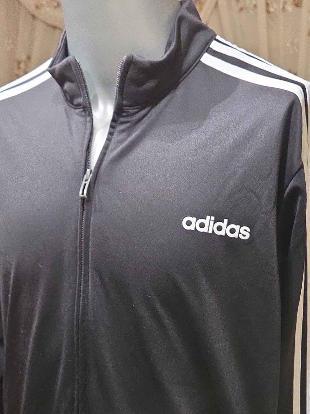 adidas Men’s Black Track Jacket with Signature 3-Stripes
